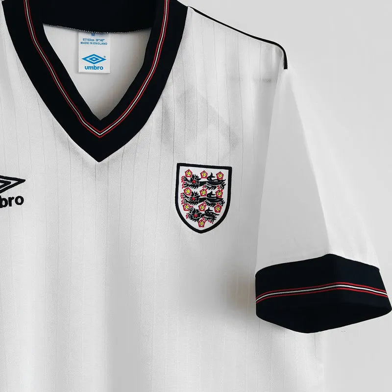 1984/1987 England Home White Retro Soccer Jersey Detail 4