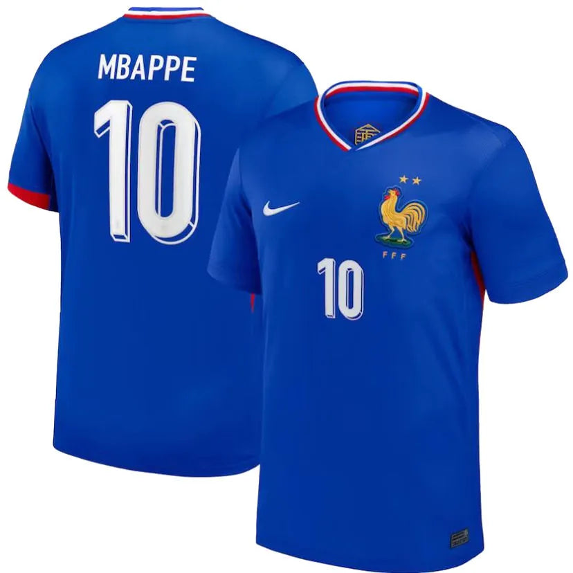 MBAPPE #10 France 1:1 Quality Home Blue Fans Jersey 2024/25 ★★ Front