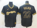 Men's Milwaukee Brewers Christian Yelich #22 Black Player Jerseys