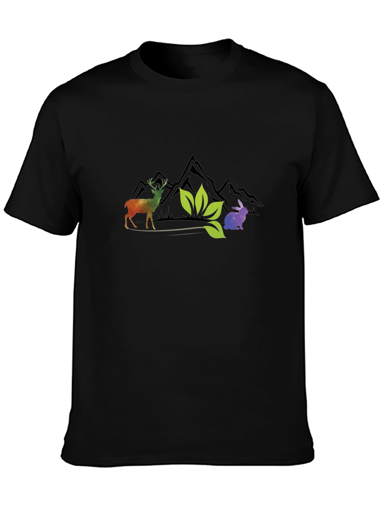 Nature Graphic Tee - Deer Rabbit Mountains