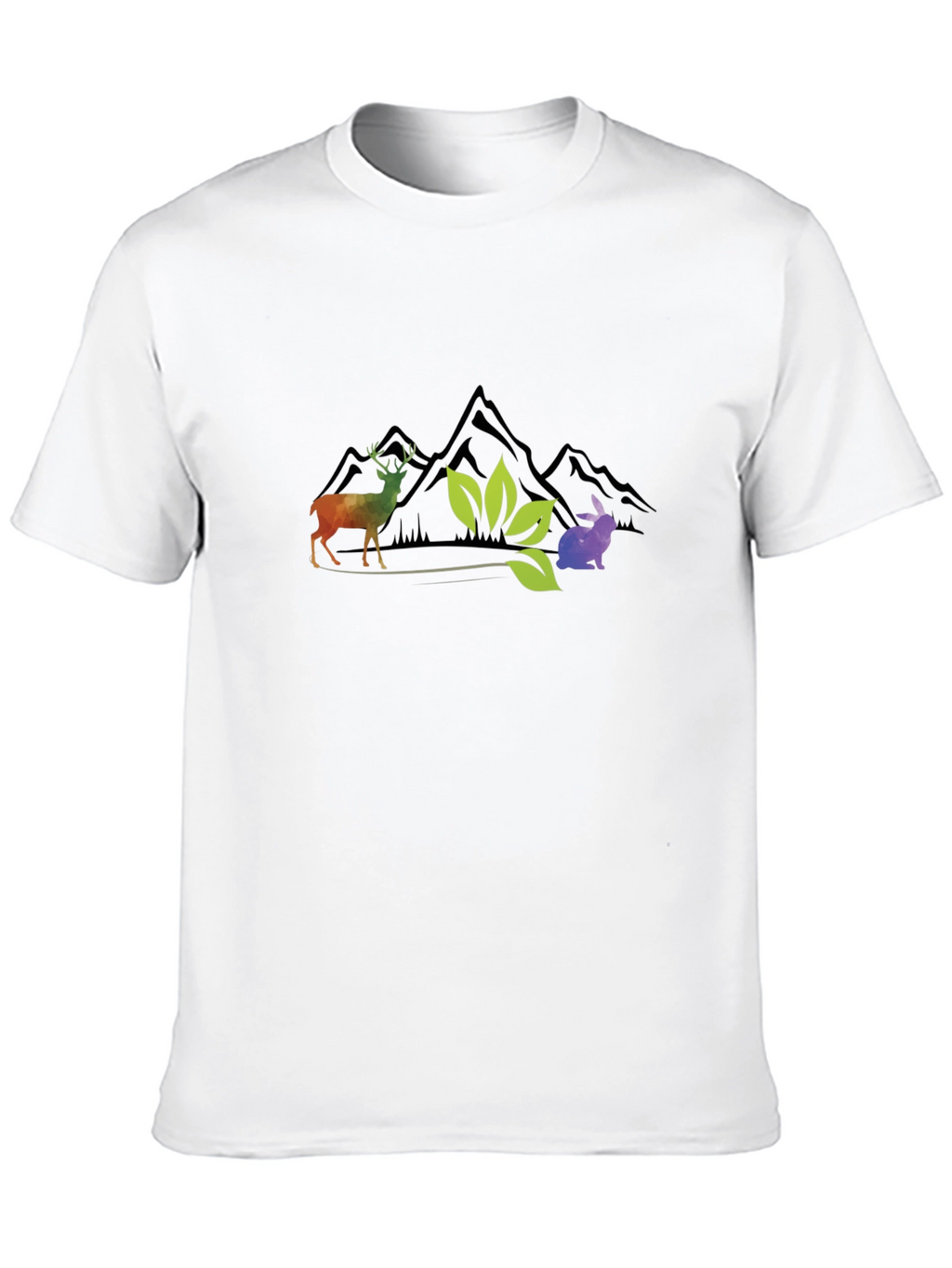Nature Graphic Tee - Deer Rabbit Mountains