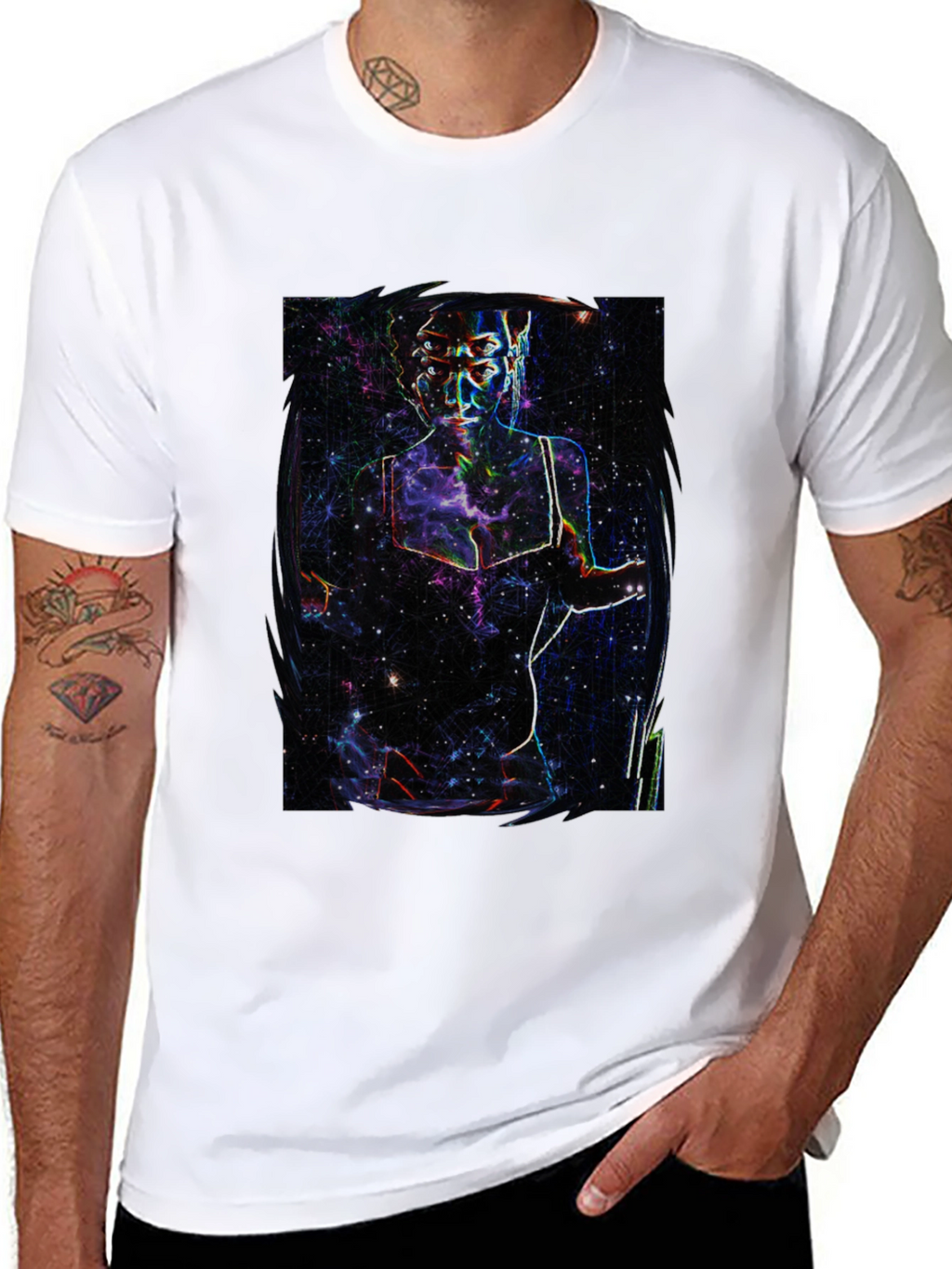 Cosmic Being Graphic Tee - Black T-Shirt