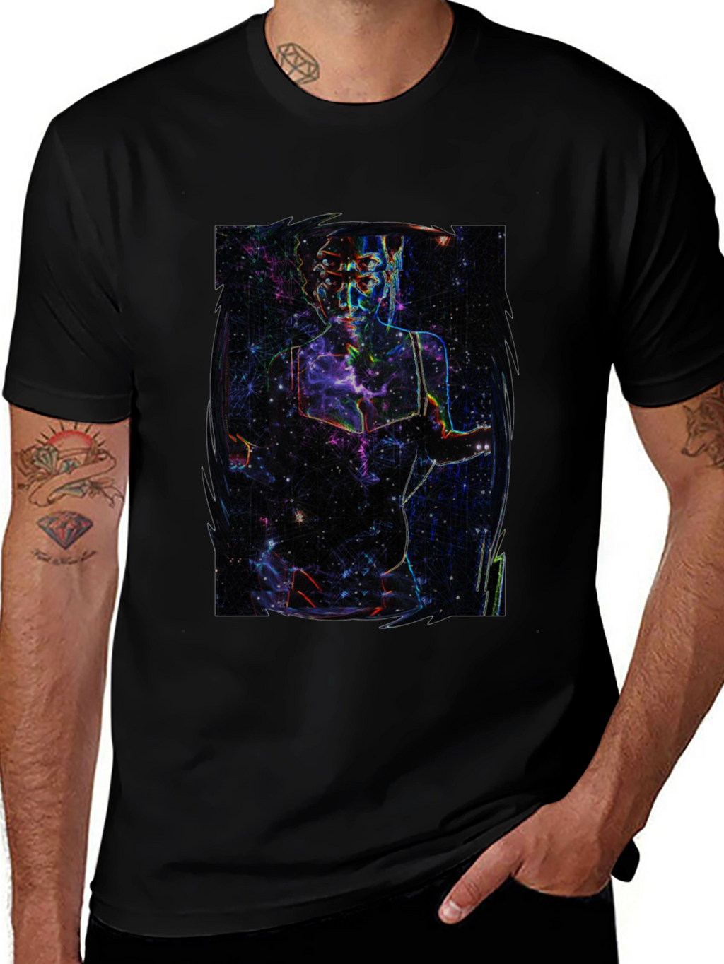 Cosmic Being Graphic Tee - Black T-Shirt