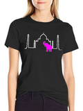 Taj Mahal & Elephant Graphic Tee - Black