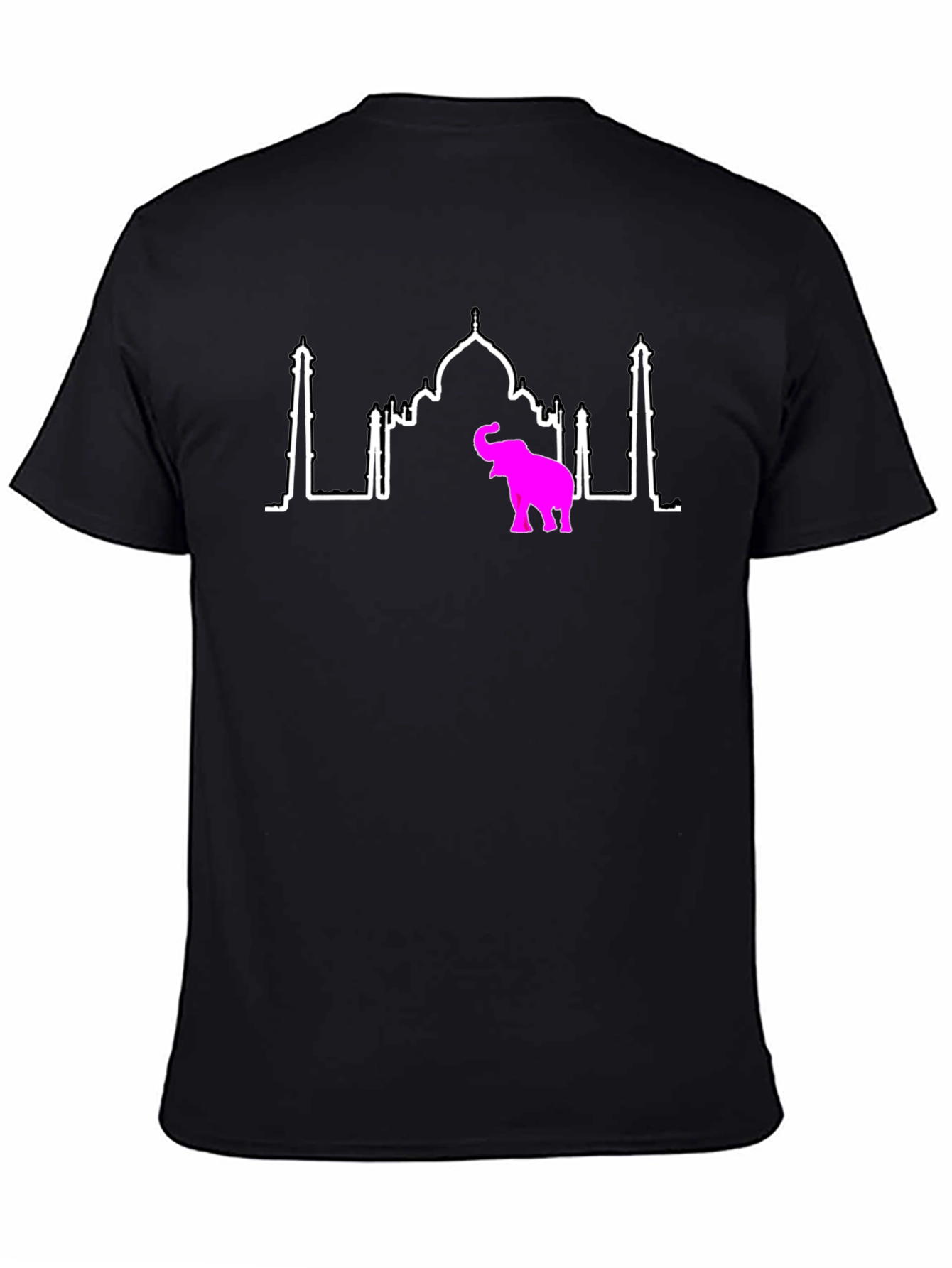 Taj Mahal & Elephant Graphic Tee - Black