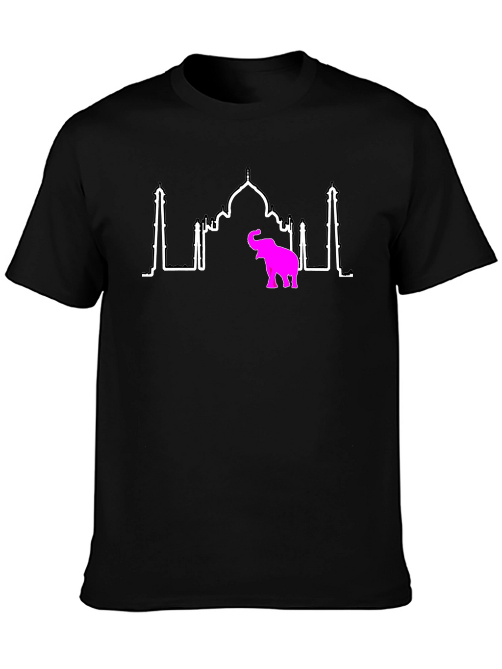 Taj Mahal & Elephant Graphic Tee - Black