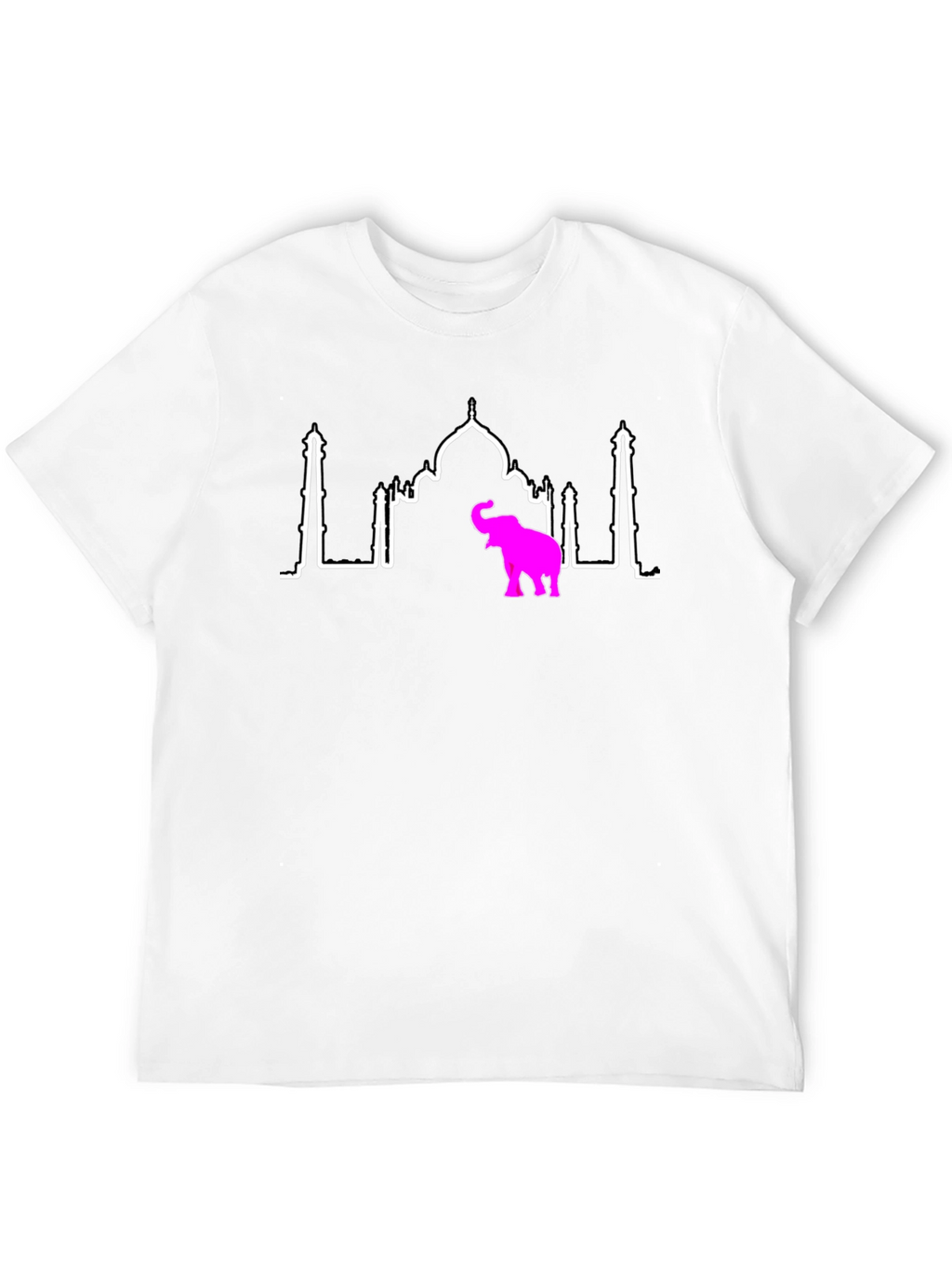 Taj Mahal & Elephant Graphic Tee - Black
