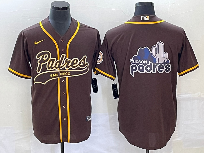 Men's San Diego Padres Brown Replica Team Jerseys Joint Edition