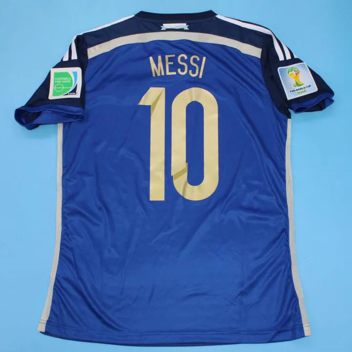 2014 Argentina Away Retro Long Sleeve Soccer Jersey Detail 1