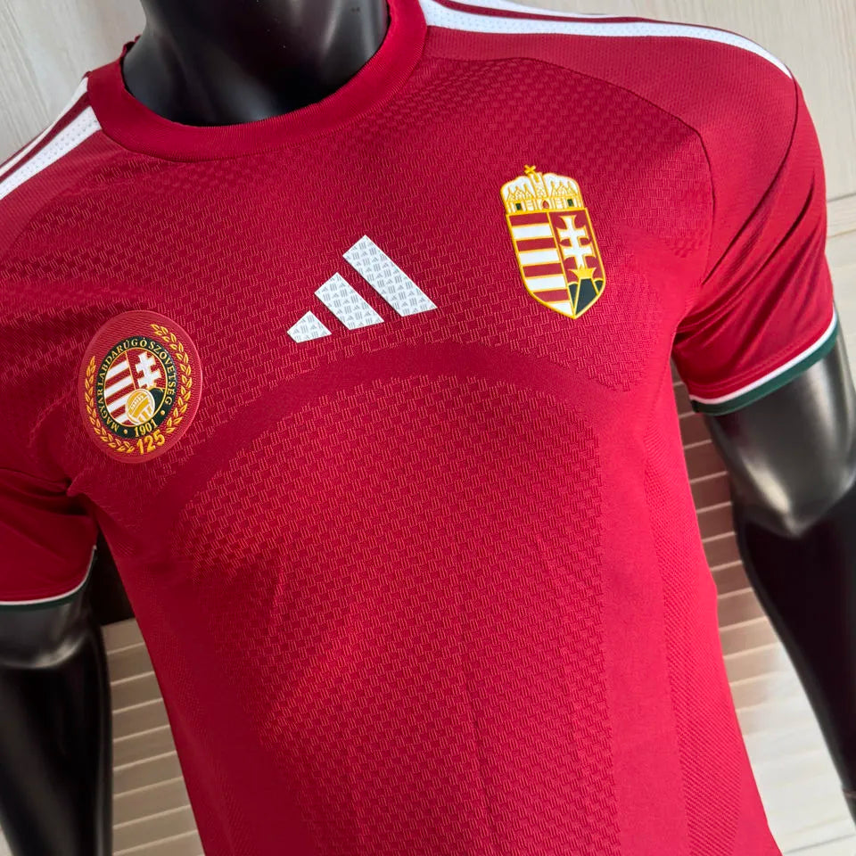 2026/27 Hungary Home Red Player Version Soccer Jersey Detail 3
