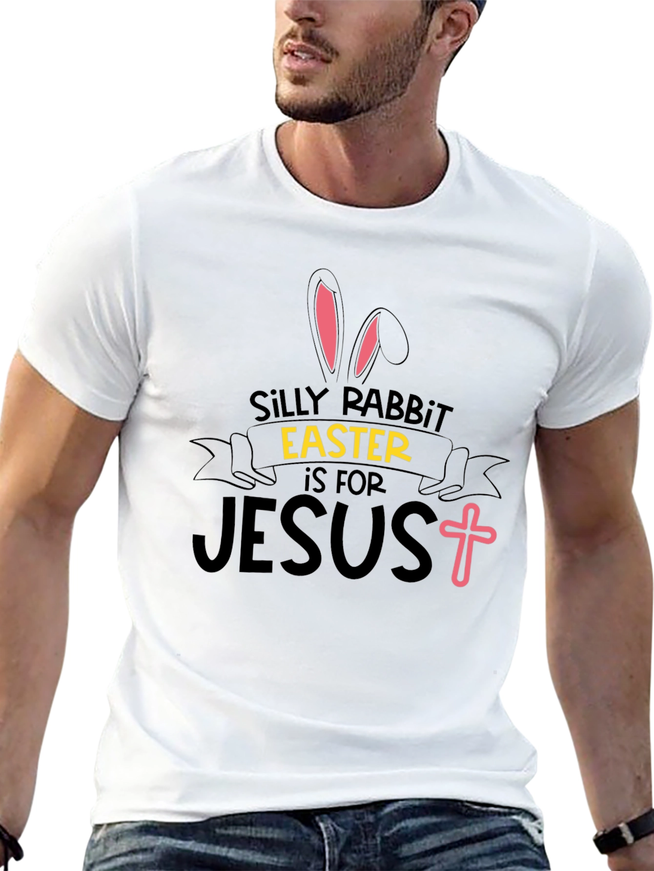 Silly Rabbit Easter Jesus Black T-Shirt