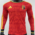 2026/27 Belgium Home Red Player Version Long Sleeve Soccer Jersey Front