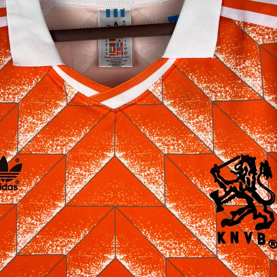 1988 NL Home Orange Retro Long Sleeve Jersey Detail 3