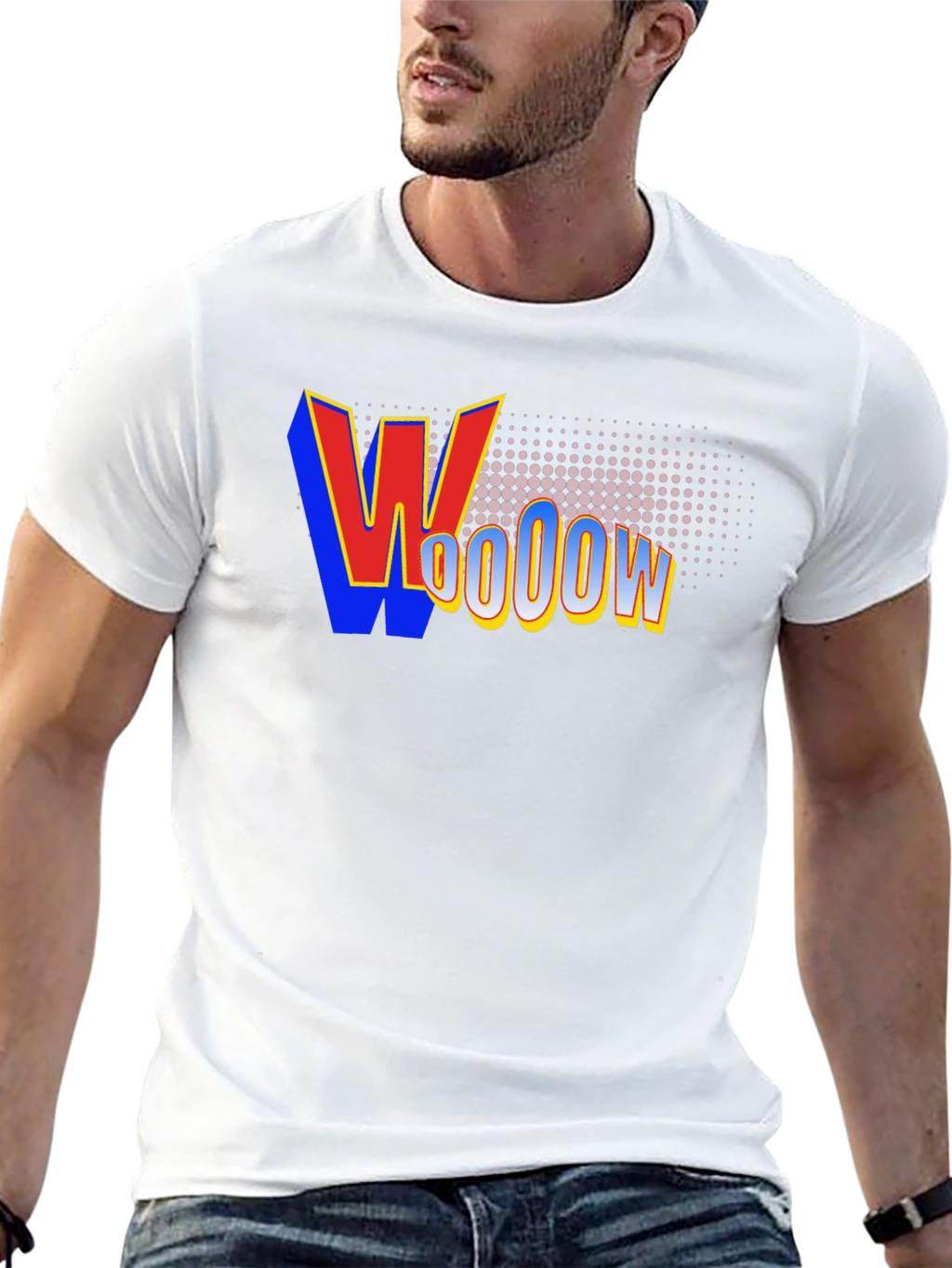 Woow Comic Style Graphic T-Shirt