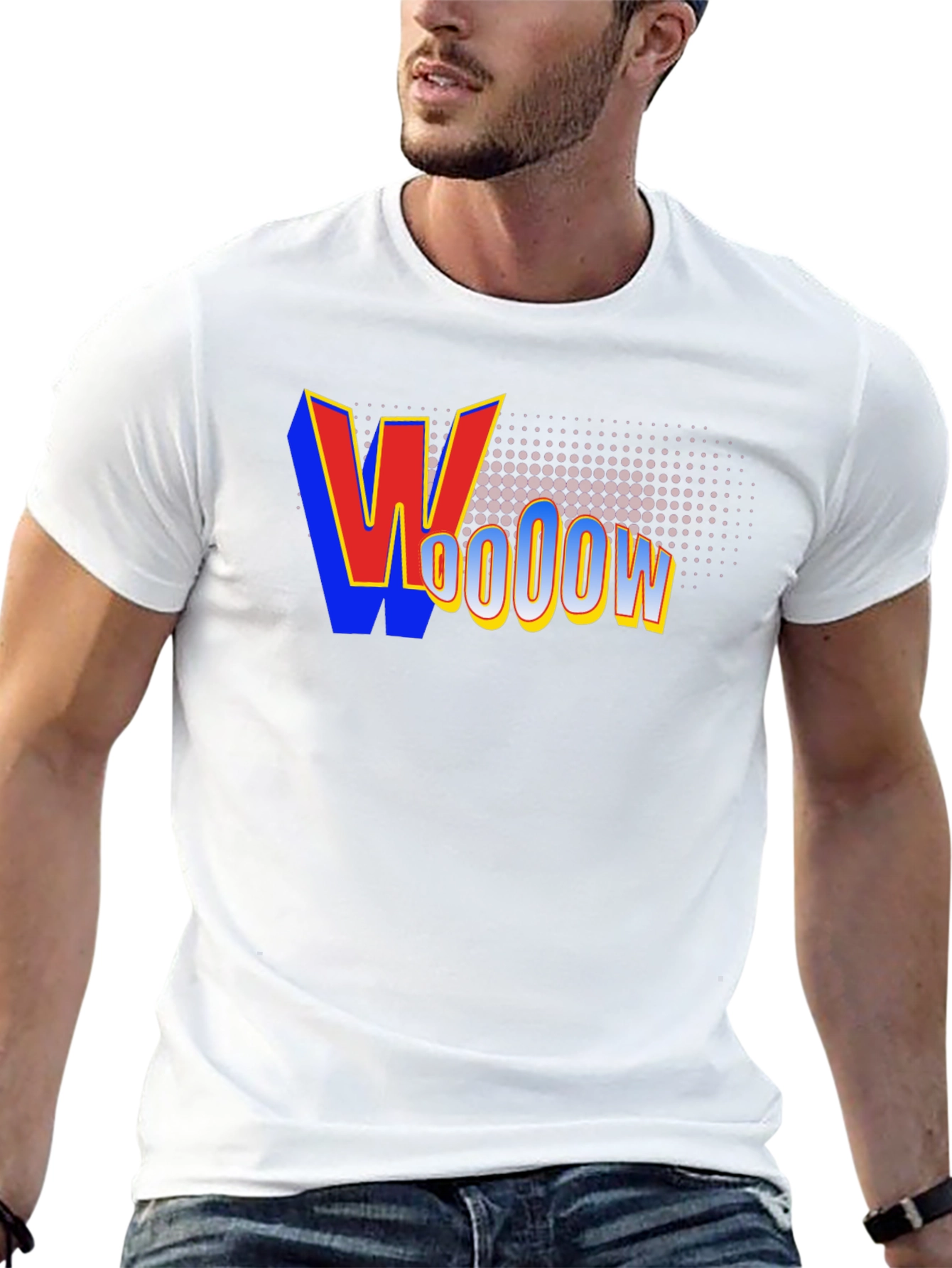 Woow Comic Style Graphic T-Shirt