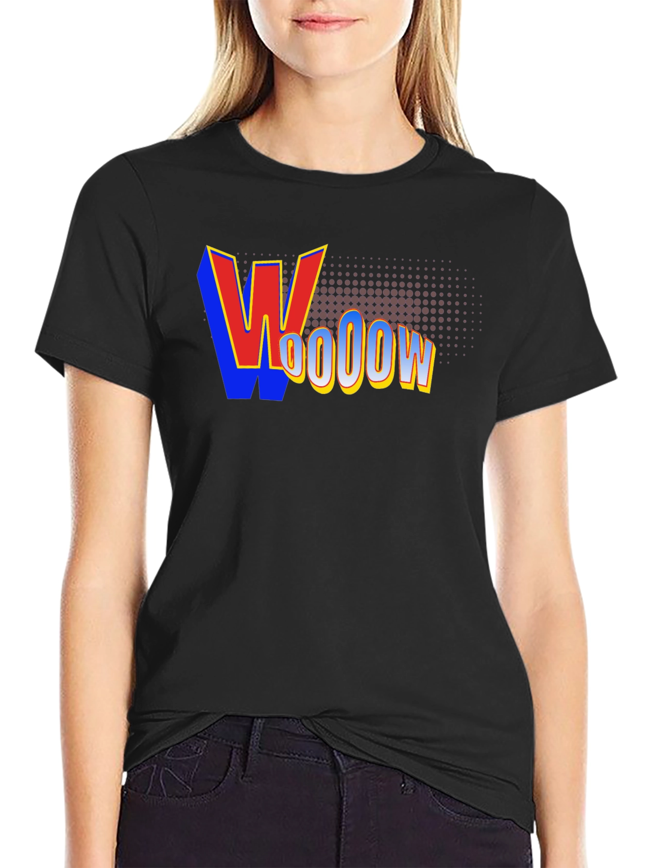 Woow Comic Style Graphic T-Shirt