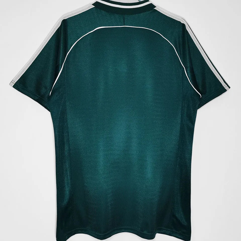 1998 Germany Away Green Retro Soccer Jersey Back