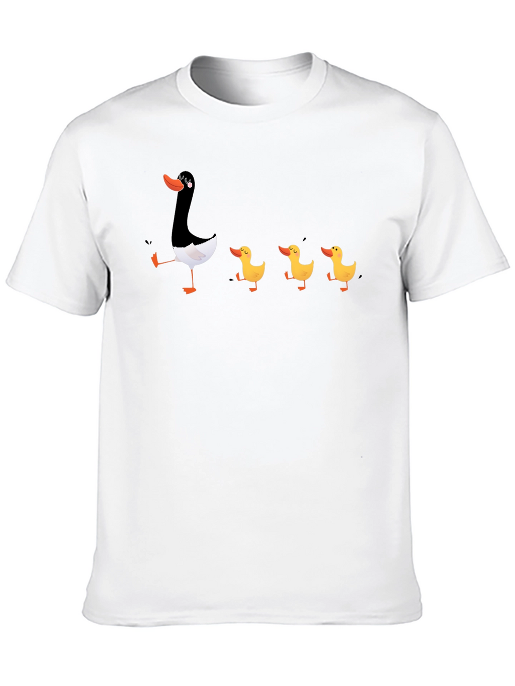 Duck Family Graphic T-Shirt - Quirky Black Tee