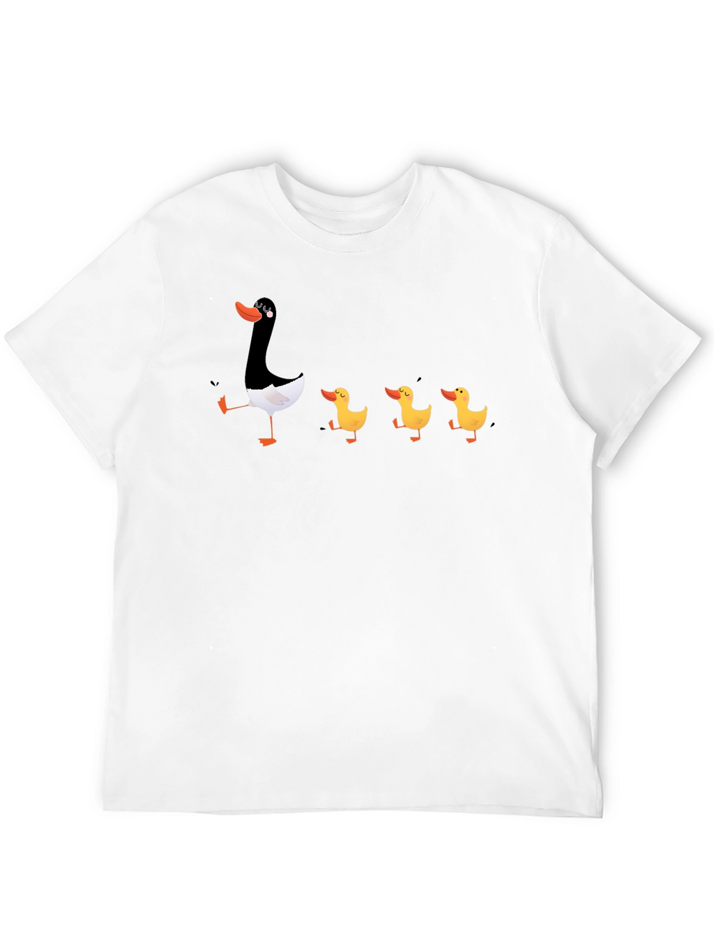 Duck Family Graphic T-Shirt - Quirky Black Tee