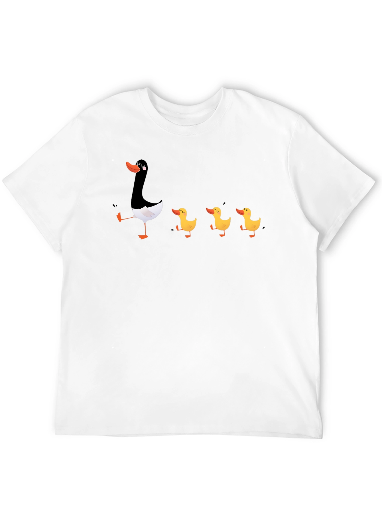 Duck Family Graphic T-Shirt - Quirky Black Tee