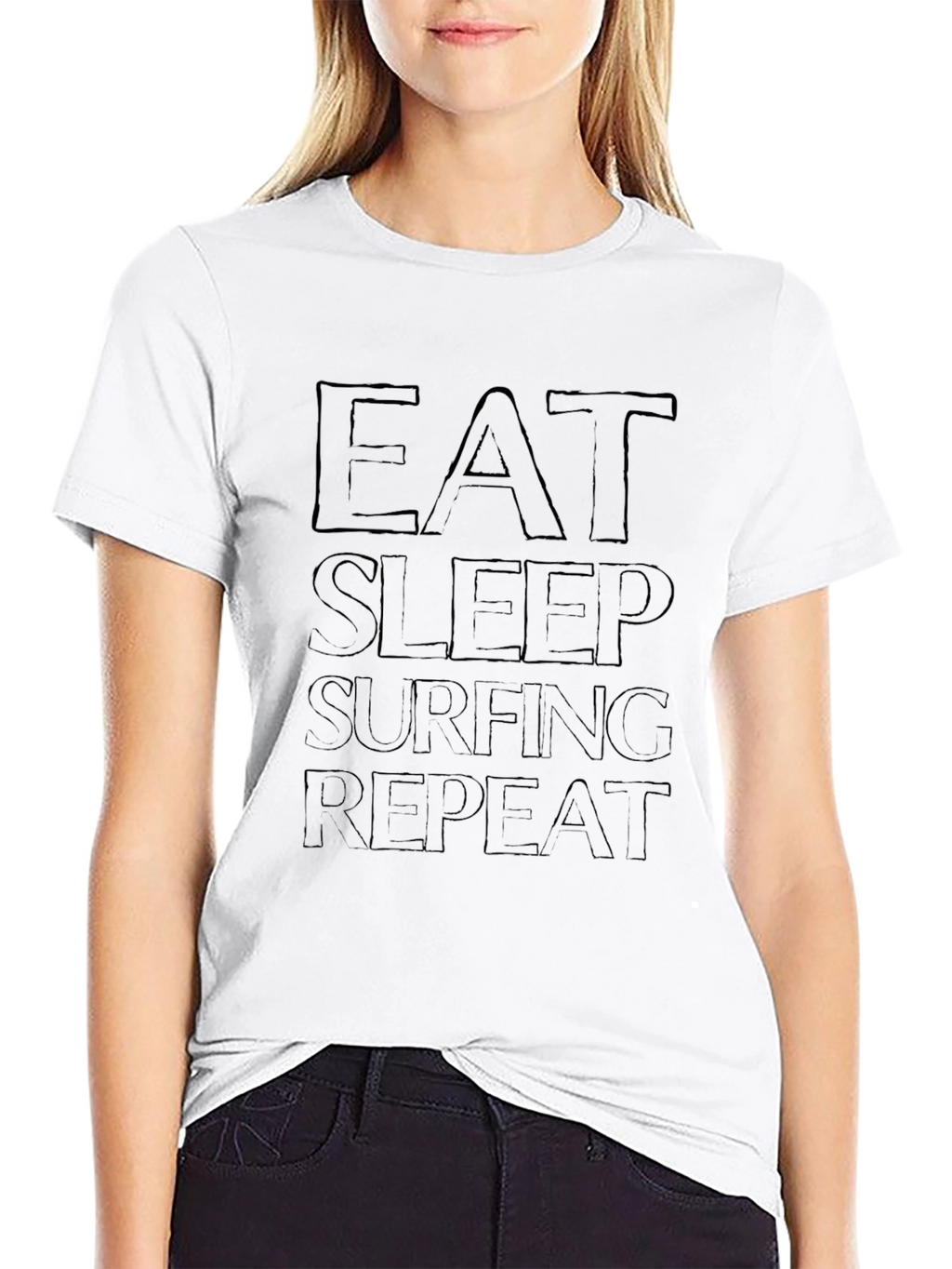 Eat Sleep Surfing Repeat Graphic Tee