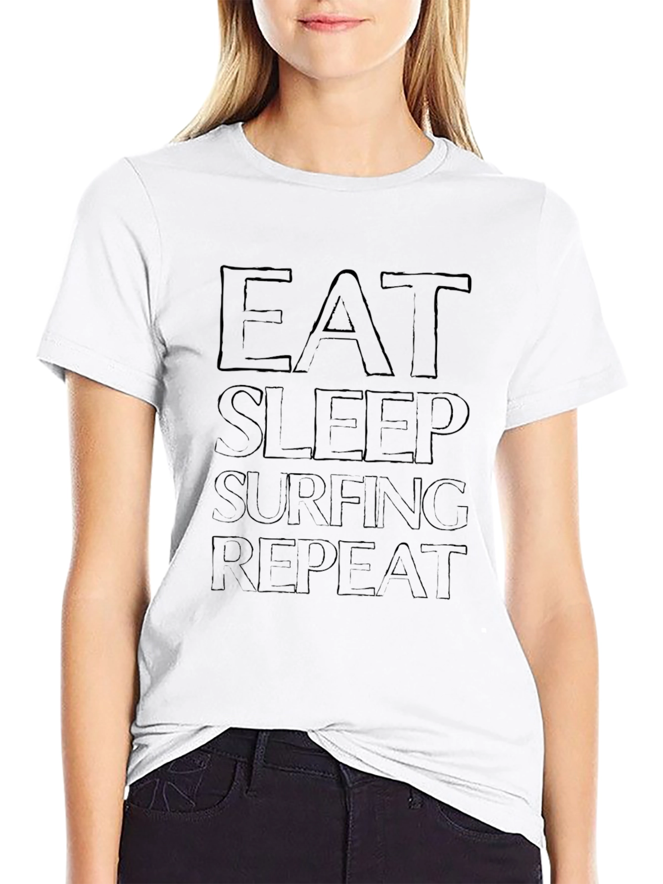 Eat Sleep Surfing Repeat Graphic Tee