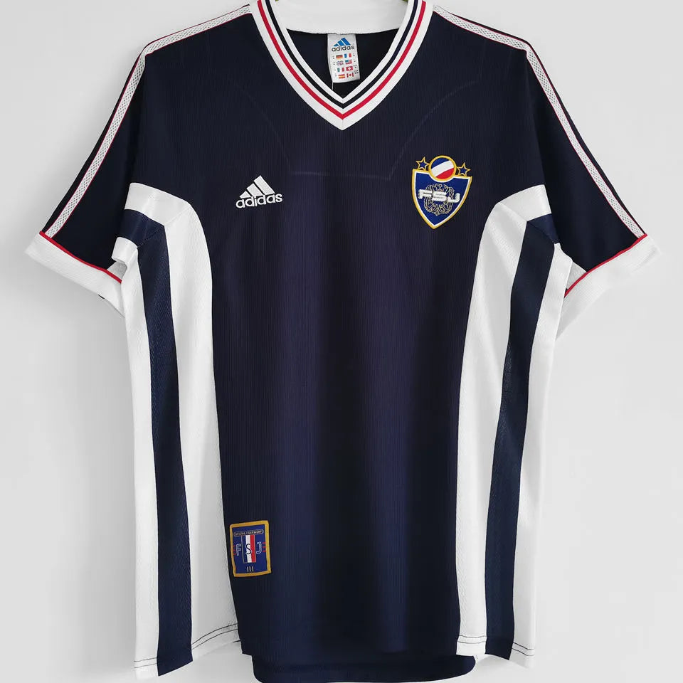 1998 Yugoslavia Home Blue Retro Soccer Jersey Front