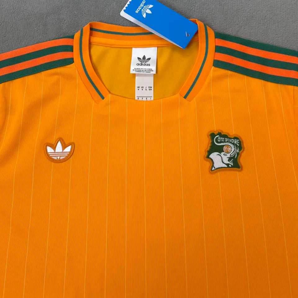 2026/27 Ivory Coast Retro Style Fans Soccer Jersey Detail 1