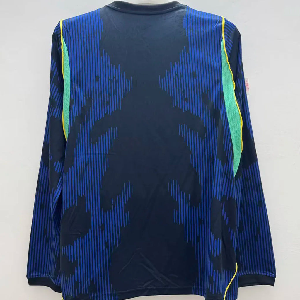 2026/27 Brazil Away Blue Fans Long Sleeve Soccer Jersey Back