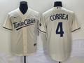 Men's Minnesota Twins Carlos Correa #4 Beige Alternate Replica Player Jerseys
