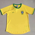 2000 Brazil Home Yellow Retro Soccer Jersey Front