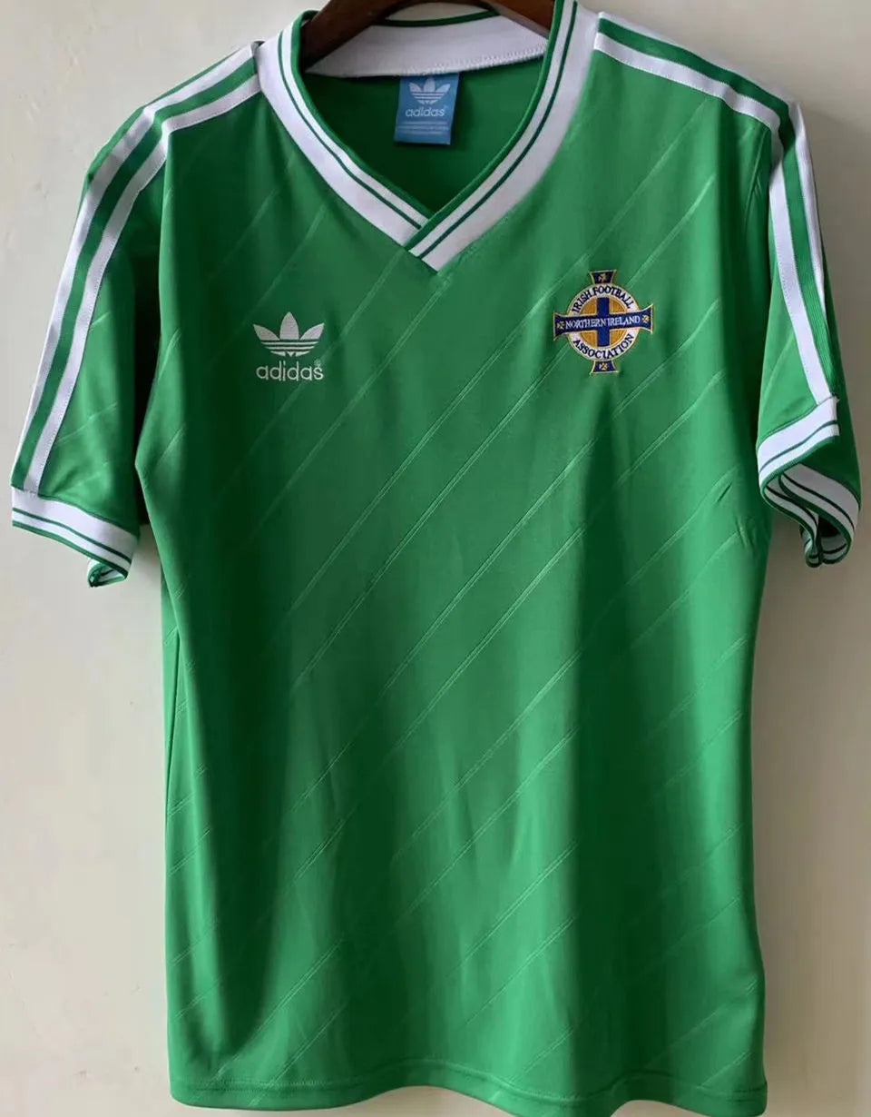 1988 North Ireland Home Green Retro Soccer Jersey Front