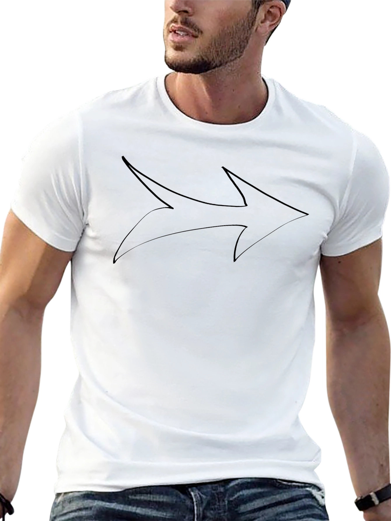 Mens Black Arrow Graphic Tee - Modern Casual Shirt
