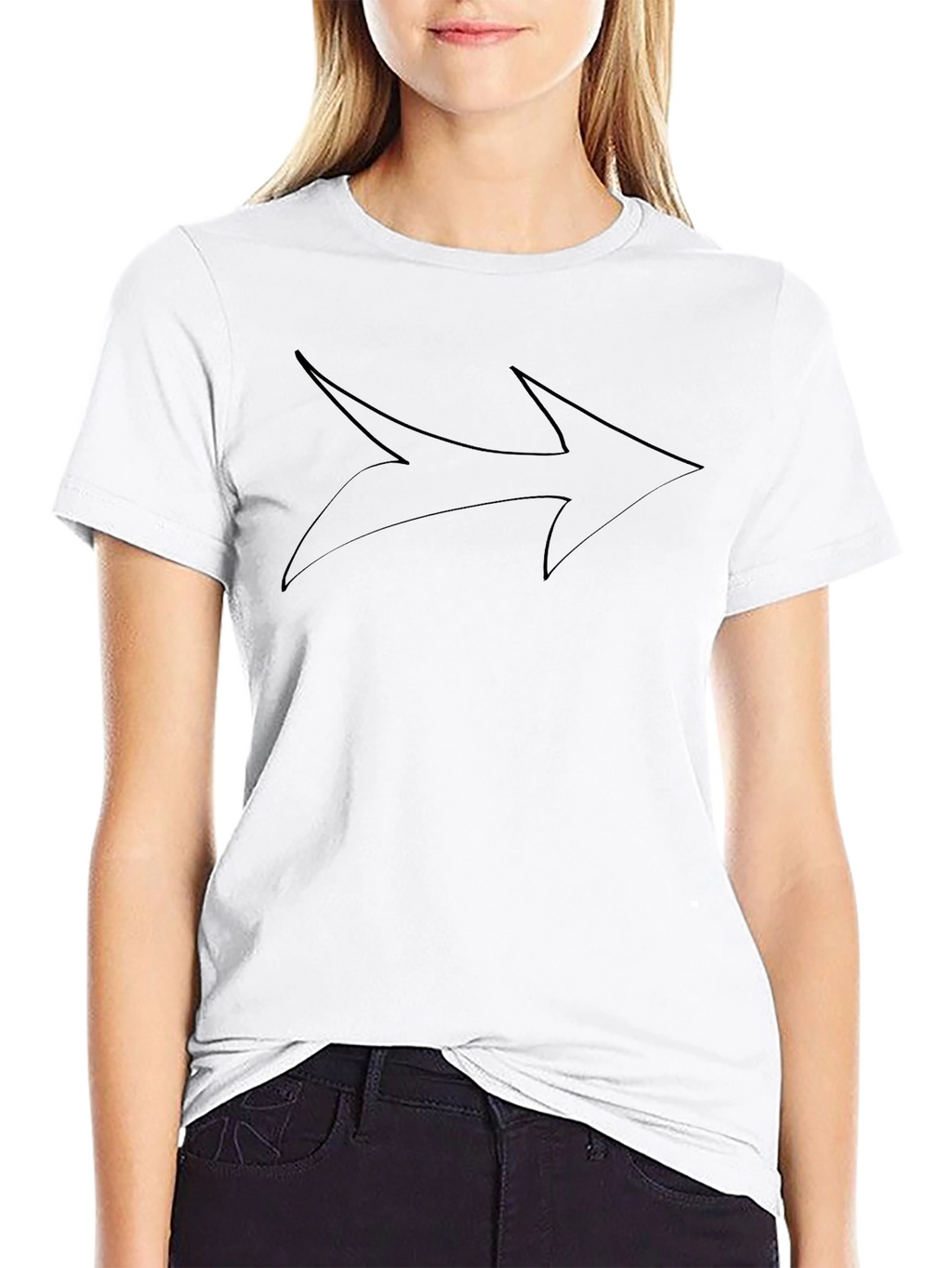 Mens Black Arrow Graphic Tee - Modern Casual Shirt