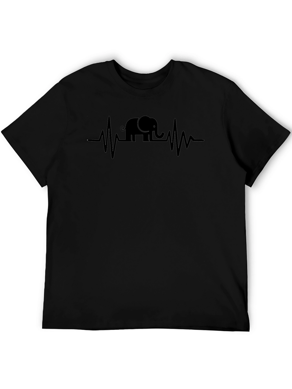 Elephant Heartbeat T-Shirt - Black Graphic Tee