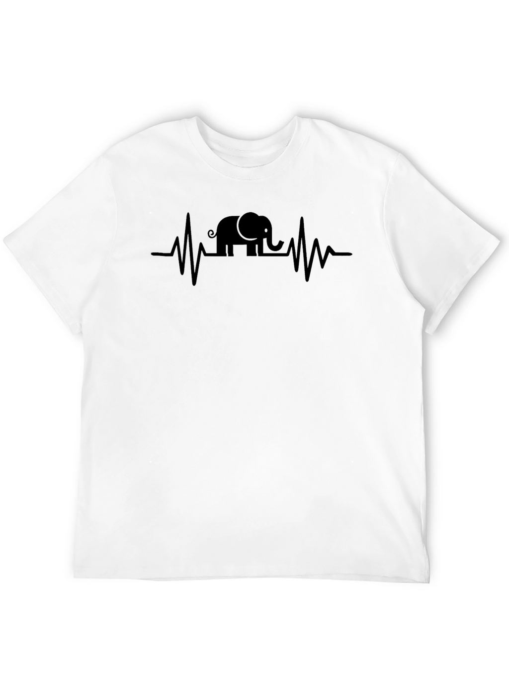 Elephant Heartbeat T-Shirt - Black Graphic Tee