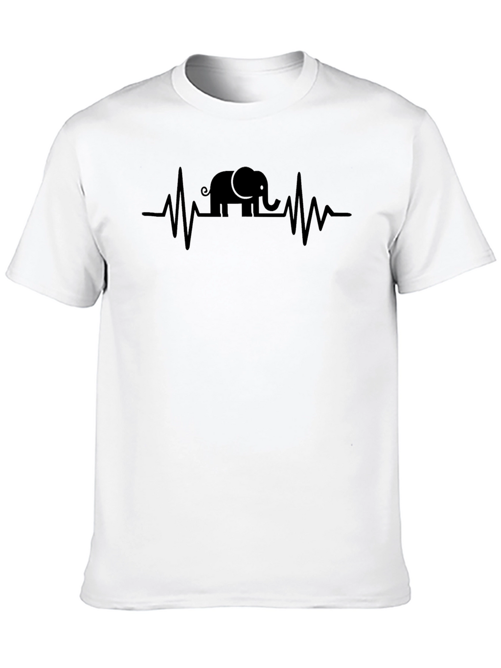 Elephant Heartbeat T-Shirt - Black Graphic Tee