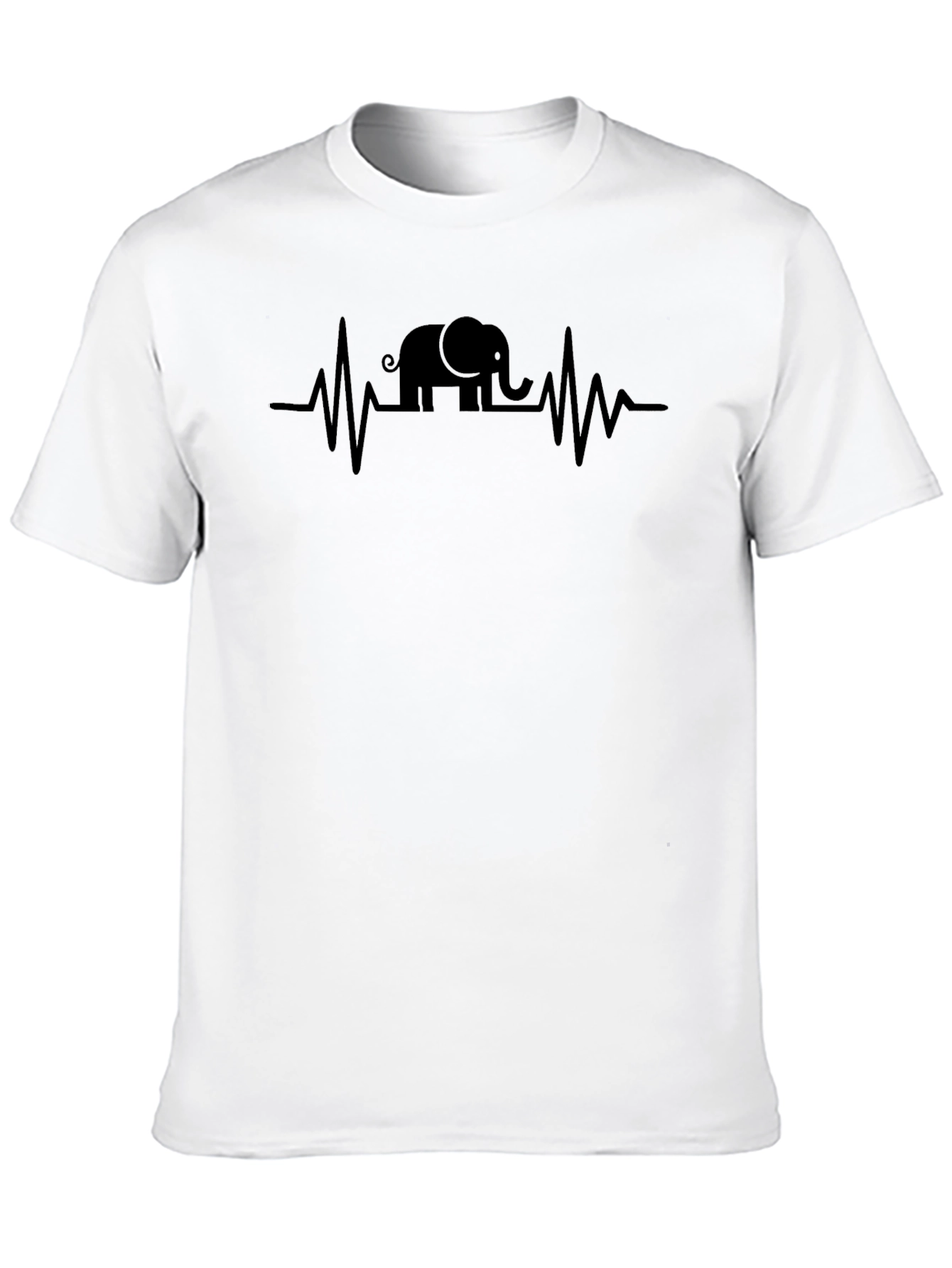 Elephant Heartbeat T-Shirt - Black Graphic Tee