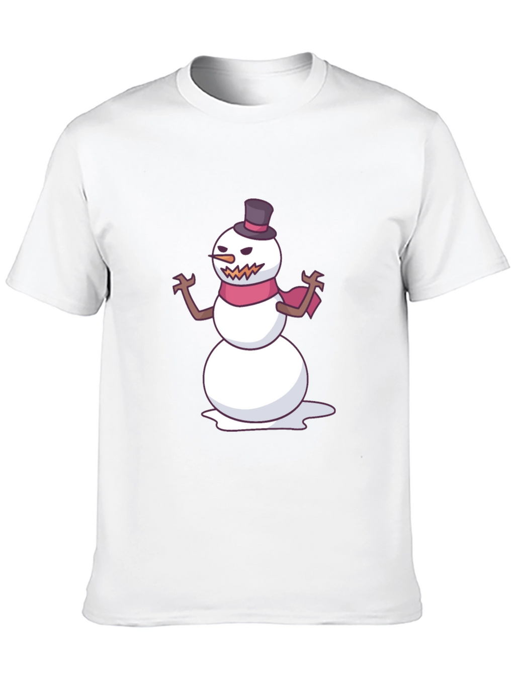 Mens Black T-Shirt with Evil Snowman Graphic