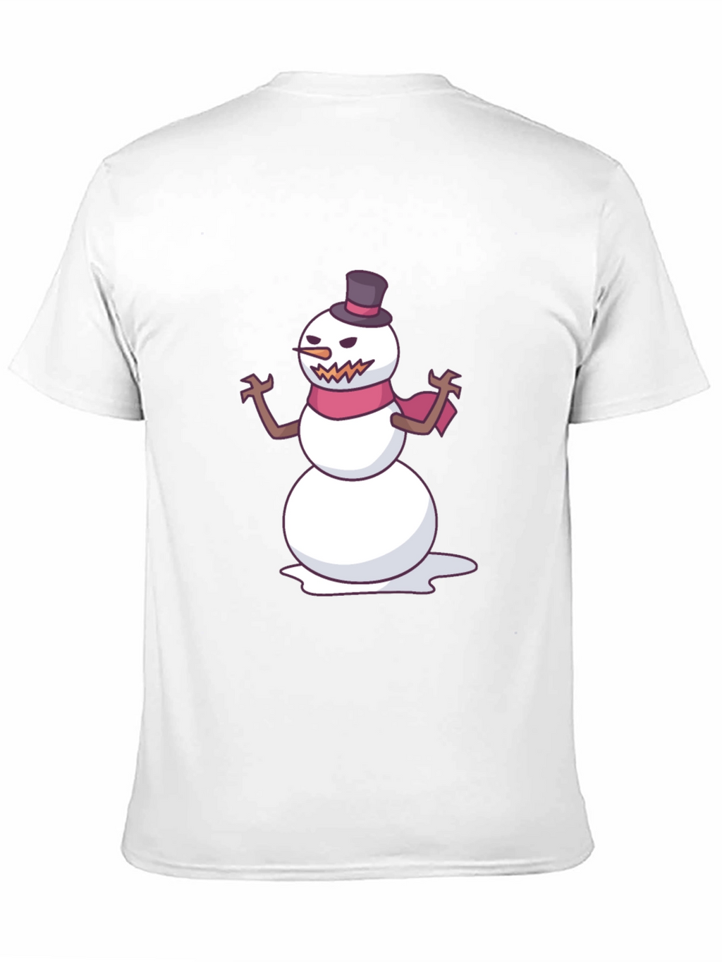 Mens Black T-Shirt with Evil Snowman Graphic