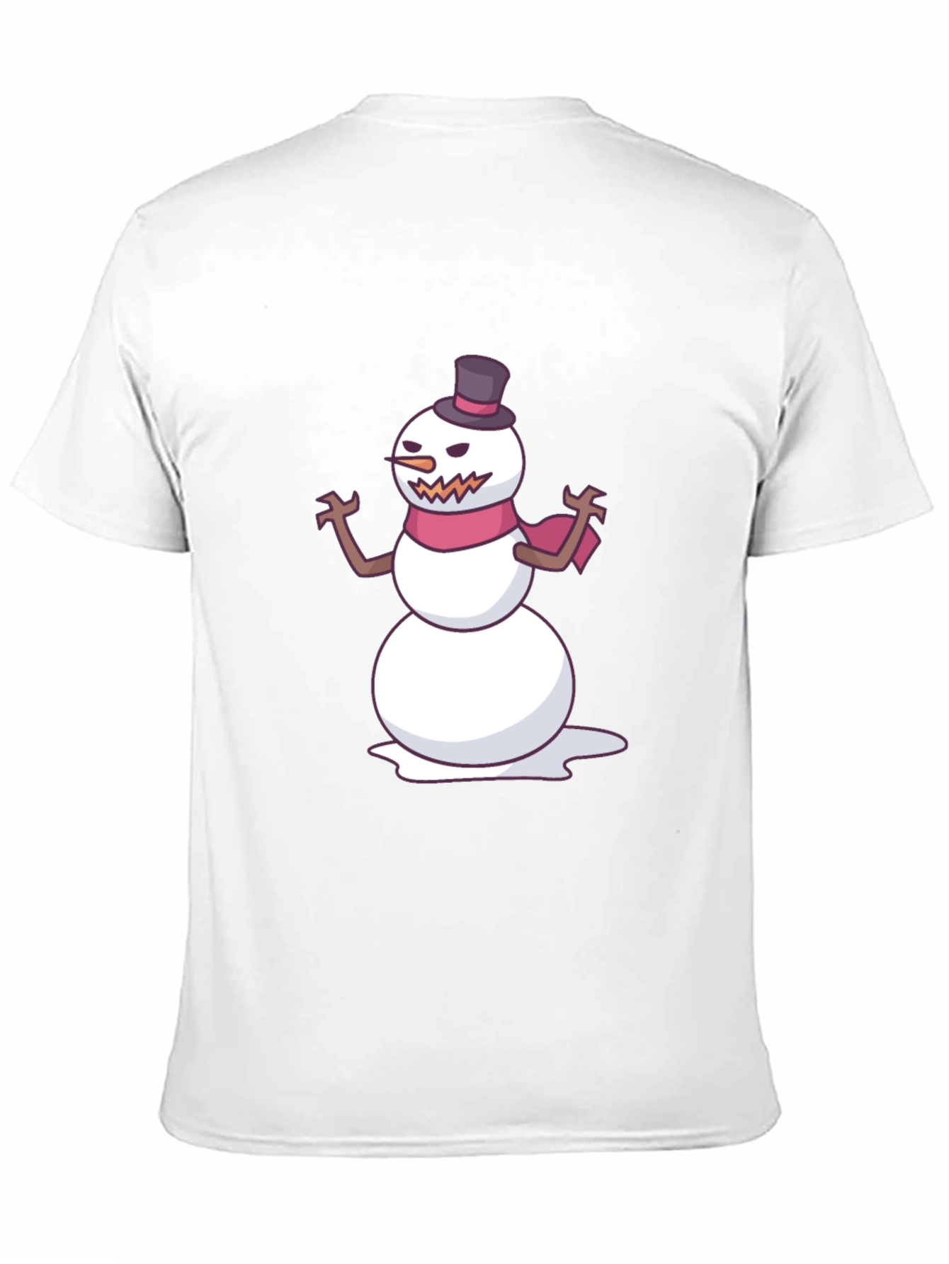 Mens Black T-Shirt with Evil Snowman Graphic