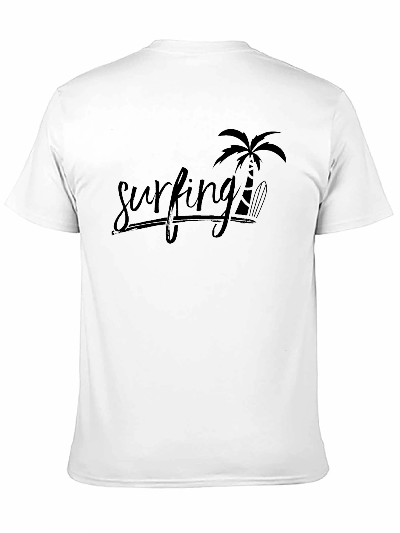 Black Surfing Palm Tree T-Shirt