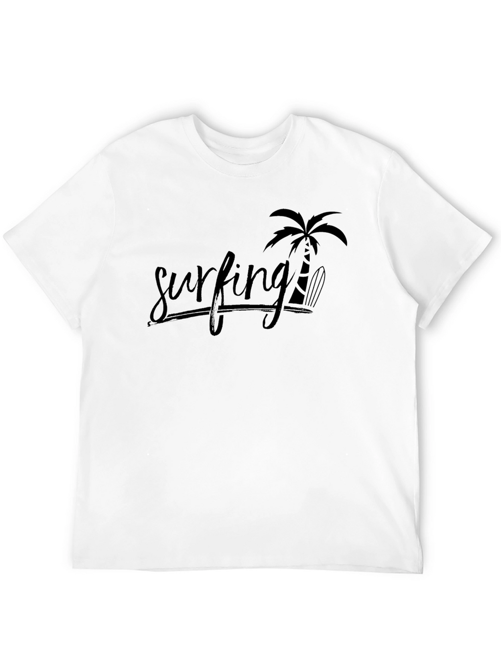Black Surfing Palm Tree T-Shirt
