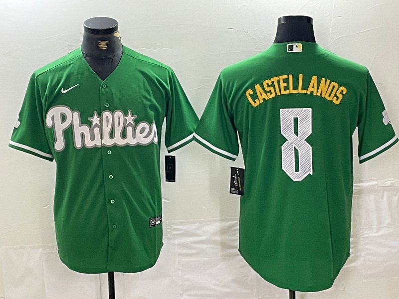 Men's Philadelphia Phillies Nick Castellanos #8 Green Replica Player Jerseys