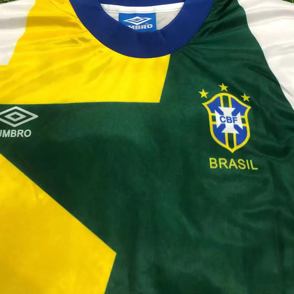 1991 Brazil Special Edition Retro Soccer Jersey Detail 1
