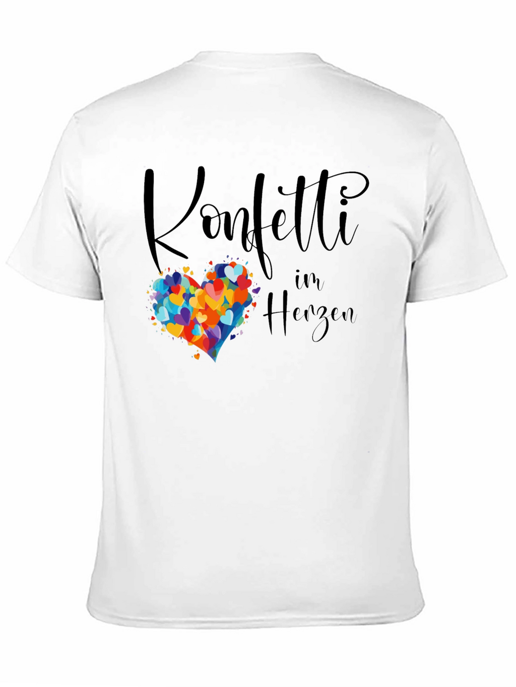 Confetti Heart Graphic Tee - Stylish Black T-Shirt