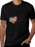 Confetti Heart Graphic Tee - Stylish Black T-Shirt