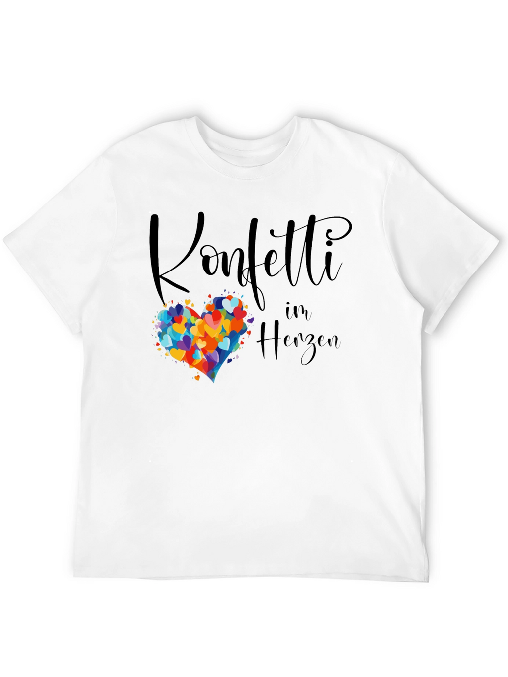 Confetti Heart Graphic Tee - Stylish Black T-Shirt
