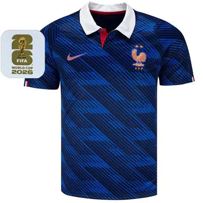 2026/27 France 1:1 Quality Home Blue Fans Soccer Jersey (Have Right Patch 有右臂章 白底金字） Front