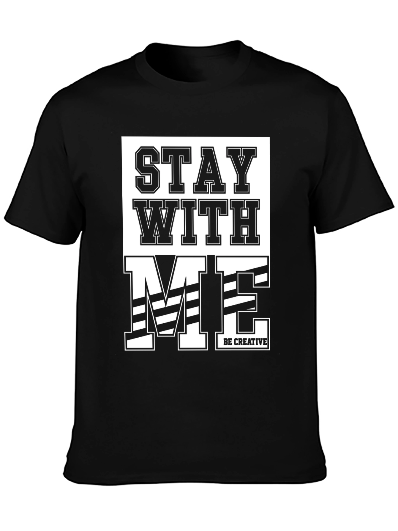 Stay With Me Graphic Print Black T-Shirt